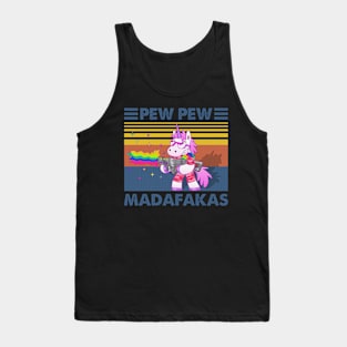 Unicorn Pew Pew Madafakas LGBT Tshirt Funny Gifts Tank Top